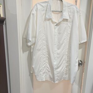 Men's Short-Sleeve White Button-Up Shirt